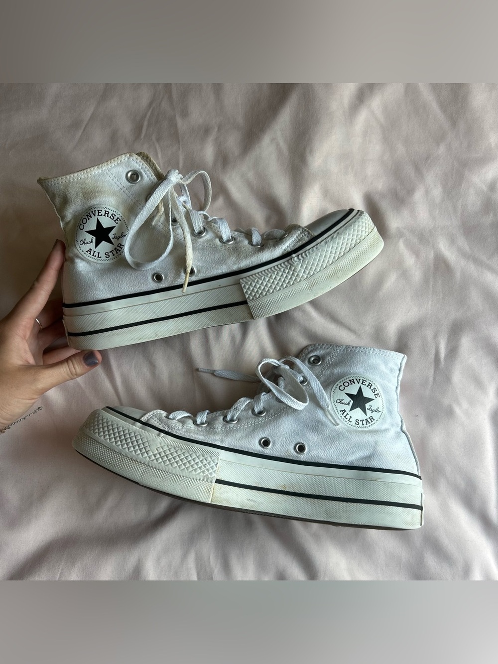 Converse High Top Platform Sneakers – Size 8